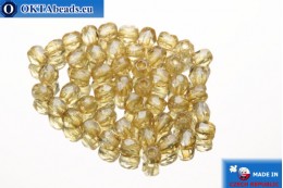 Czech fire polished beads beige luster (LC00030) 2mm, 50pc FP340