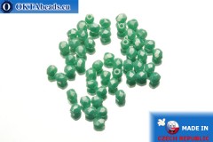 Czech fire polished beads turquoise luster (L63130) 3mm, 50pc