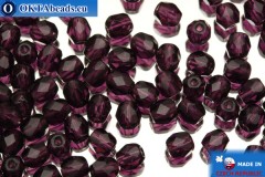 Czech fire polished beads lilac (20080) 4mm, 50pc