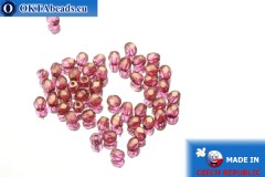 Czech fire polished beads lilac gold luster (69259CR) 3mm, 50pc