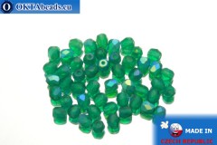 Český korálky ohňovky smaragd AB matný (MX50730) 4mm, 50ks