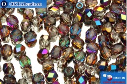 Czech fire polished beads crystal AB (VX00030) 4mm, 50pc FP80