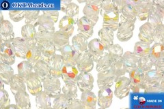 Czech fire polished beads crystal AB (X00030) 4mm, 50pc