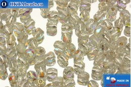 Чешские граненые бусины кристалл с прокрасом серебром радужные (SLX00030) 3мм, 50шт