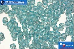 Czech fire polished beads blue (60010) 3mm, 50pc FP51