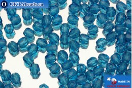 Czech fire polished beads blue (60310) 3mm, 50pc FP55