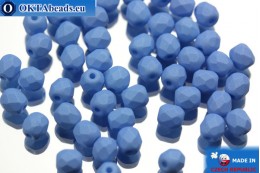Český korálky ohňovky modrý matný (02010/29568) 4mm, 50ks