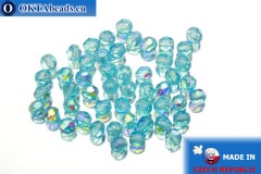 Czech fire polished beads blue AB (X60020) 4mm, 50pc