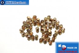 Czech fire polished beads topaz copper (C10230) 3mm, 50pc FP236