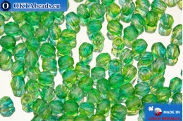 Чешские граненые бусины зеленые (48010CR) 3мм, 50шт