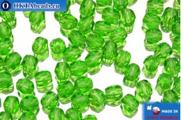 Czech fire polished beads green (50040) 4mm, 50pc FP112