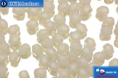 Czech fire polished beads yellow alabaster (21000) 4mm, 50pc