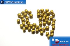 Чешские граненые бусины золото матовые (K0172JT) 3мм, 50шт