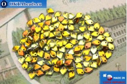 Dragon Scale Bead crystal yellow vitrail (00030/28001) 1,5x5mm, 5gr MK0401