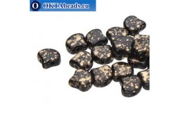 Ginko beads Jet Gold Splash (23980/94401) 7,5mm 20pc MK0666