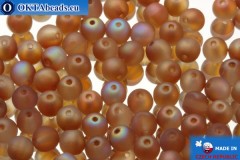 Czech round druck beadsbrown AB matte (00030/84100/98535) 4x4mm, 10g