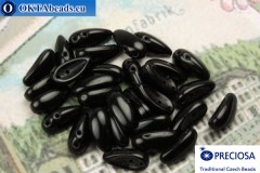 Preciosa Chilli бусины 2 отверстия черные (00030/01770) 4х11мм, 30шт
