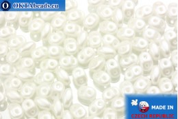 Superduo bílý perlový (25001AL) 2,5x5mm, 10g