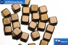 TILE Czech 2-hole beads bronze (LZ23980) 6mm25pc