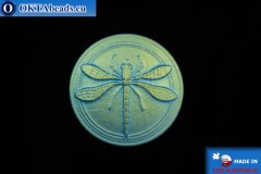 Czech glass button Dragonfly 30mm, 1pc