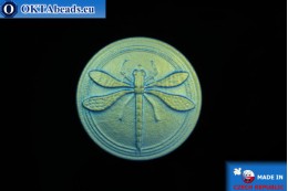 Czech glass button Dragonfly 30mm, 1pc knof014