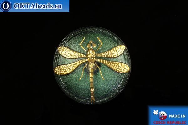 Czech glass button Dragonfly 40,5mm, 1pc knof002
