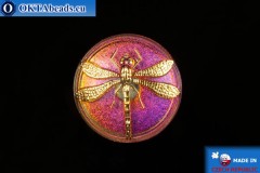 Czech glass button Dragonfly 40,5mm, 1pc