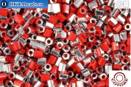 COTOBE Beads 2cut Brick-red and Silver (06070) 11/0, 10g CJC-11-06070