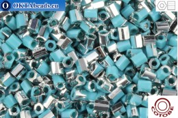 COTOBE Beads 2cut Turquoise and Silver (06110) 11/0, 10g CJC-11-06110