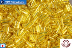 COTOBE Beads Twisted bugle Marigold Yellow Silver Line (10451) 6mm, 10g