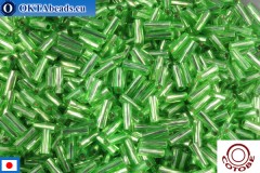 COTOBE Beads Twisted bugle Fern Green Silver Line (10551) 6мм, 10гр