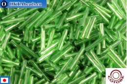 COTOBE Beads Twisted bugle Fern Green Silver Line (10551) 12mm, 10g cjT-12-10551