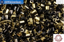 COTOBE Beads 2cut Black and Gold (05010) 11/0, 10g CJC-11-05010
