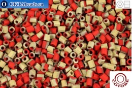 COTOBE Beads 2cut Brick-red and Gold Mat (05070M) 11/0, 10g