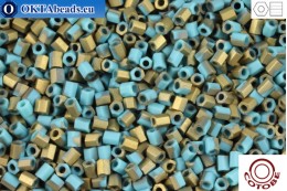 COTOBE Beads 2cut Turquoise and Gold Mat (05110M) 11/0, 10g