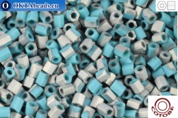 COTOBE Beads dvoukrátky Turquoise and Silver Mat (06110M) 11/0, 10g