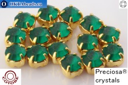Sew on Preciosa chaton in set + COTOBE coating MAT Emerald - Gold ss16, 15pc