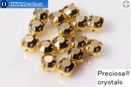 Sew on Preciosa chaton Maxima in set Crystal Starlight Gold - Gold ss12, 15pc