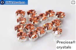 Našívací šaton Preciosa Maxima v kotlíku Crystal Apricot - Silver ss16, 15ks