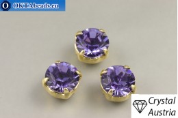 Sew on Austria chaton 1028 in set Tanzanite - Gold ss39/8,4mm, 1pc SW_chat_022