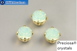 Sew on Preciosa chaton Maxima in set Chrysolite Opal - Gold ss39/8,4mm, 1pc PR_chat_265