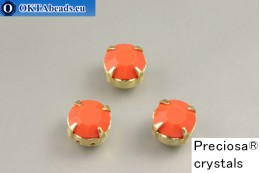 Sew on Preciosa chaton Maxima in set Coral - Gold ss34/7,25mm, 1pc PR_chat_149