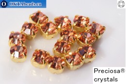 Našívací šaton Preciosa Maxima v kotlíku Crystal Apricot - Gold ss16, 15ks PR_chat_243