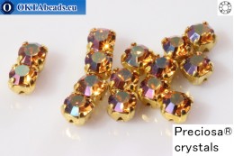 Našívací šaton Preciosa Maxima v kotlíku Crystal Celsian - Gold ss12, 15ks PR_chat_108
