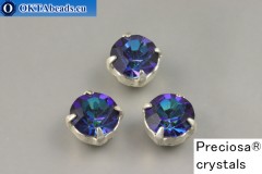 Sew on Preciosa chaton Maxima in set Crystal Heliotrope - Silver ss39/8,4mm, 1pc