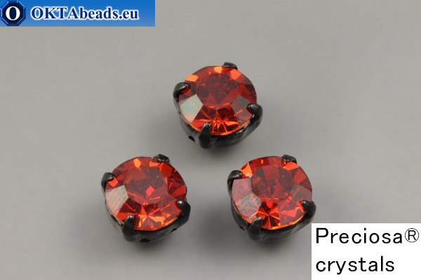 smaak Lijm Speels Sew on Preciosa chaton Maxima in set Crystal Red Flame - Black ss39/8,4mm,  1pc – shop buy online seedbeads beads finding PR_chat_231