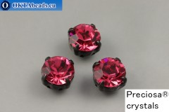 Sew on Preciosa chaton Maxima in set Indian Pink - Black ss39/8,4mm, 1pc