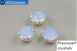 Sew on Preciosa chaton Maxima in set Light Sapphire Opal - Silver ss39/8,4mm, 1pc