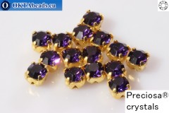 Našívací šaton Preciosa Maxima v kotlíku Purple Velvet - Gold ss12, 15ks