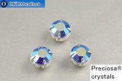 Sew on Preciosa chaton Maxima in set Sapphire AB - Silver ss34/7,25mm, 1pc